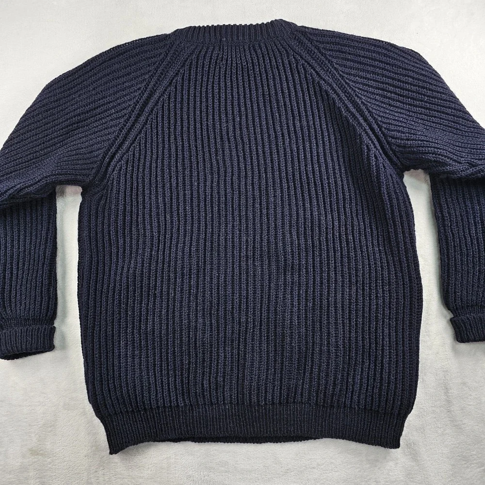 Vintage 80's Mybro Chunky Knit Jumper Mens XL Fisherman Aran Heavyweight Navy UK